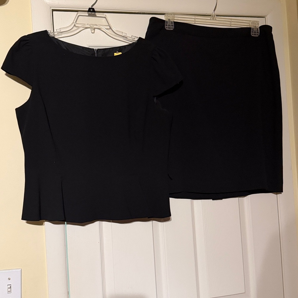 Nine West Black Top and Skirt Set